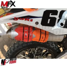 MF4665 Protezione Scarico Marmitta Terminale Rosso Universale Cross Enduro 2T 4T 2