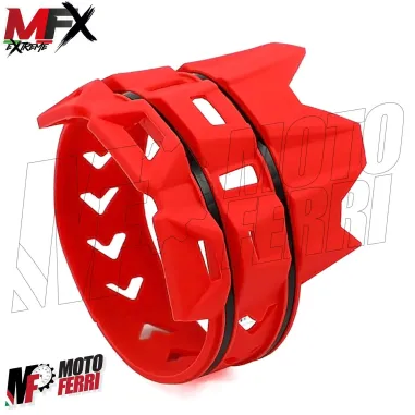 MF4665 Protezione Scarico Marmitta Terminale Rosso Universale Cross Enduro 2T 4T