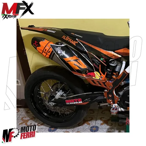 MF4665 Protezione Scarico Marmitta Terminale Arancione Universale Cross Enduro