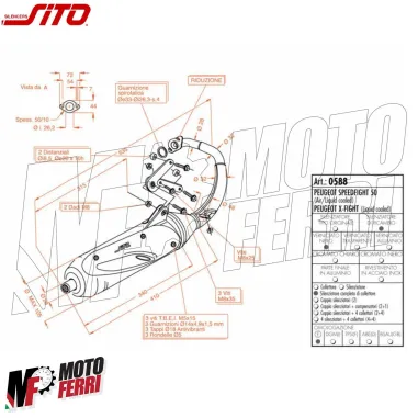MF3701 – Marmitta Scarico Sito per Peugeot 50 2T Speedfight LC/AC - X-Fight LC