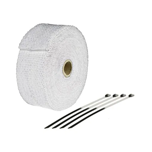MF4670 Benda Termica 10 Mt Bianca Marmitta Collettori per Moto Auto Custom