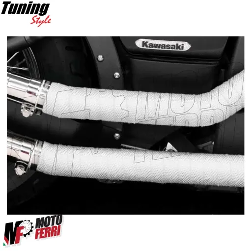 MF4670 Benda Termica 10 Mt Bianca Marmitta Collettori per Moto Auto Custom