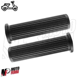 MF0043 - COPPIA MANOPOLE NERE IN GOMMA VESPA PX 125 150 200 ARCOBALENO T5 PK S 2