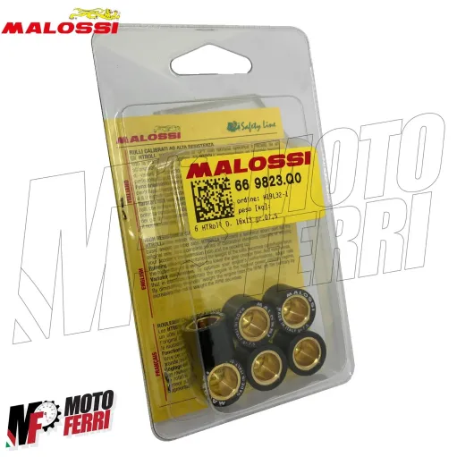 MF1630 Rulli Massette Malossi Variatore 16x13 Grammi 7.5 Scooter 50 CC