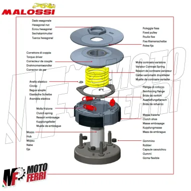 MF2611 Kit Puleggia Frizione Malossi Fly Clutch Si Bravo Ciao Boxer Variatore