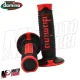 MF2520 Manopole Domino A260 Rosso / Nero Soft Grips Universali Moto Cross Enduro