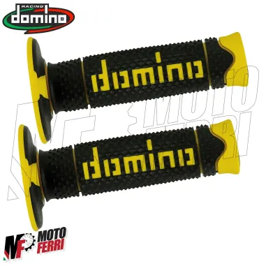 MF2522 Manopole Domino A260 Giallo / Nero Soft Grips Universali per Moto Cross