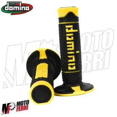 MF2522 Manopole Domino A260 Giallo / Nero Soft Grips Universali per Moto Cross