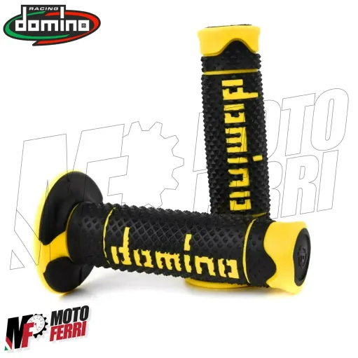 MF2522 Manopole Domino A260 Giallo / Nero Soft Grips Universali per Moto Cross