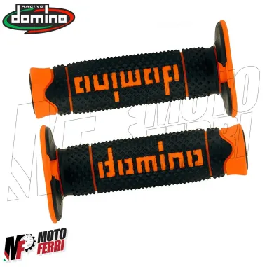 MF2523 - Manopole Domino A260 Arancione / Nero Universale per Moto Cross Enduro