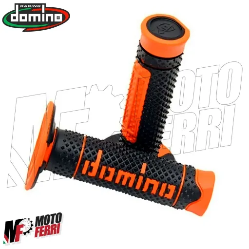 MF2523 - Manopole Domino A260 Arancione / Nero Universale per Moto Cross Enduro