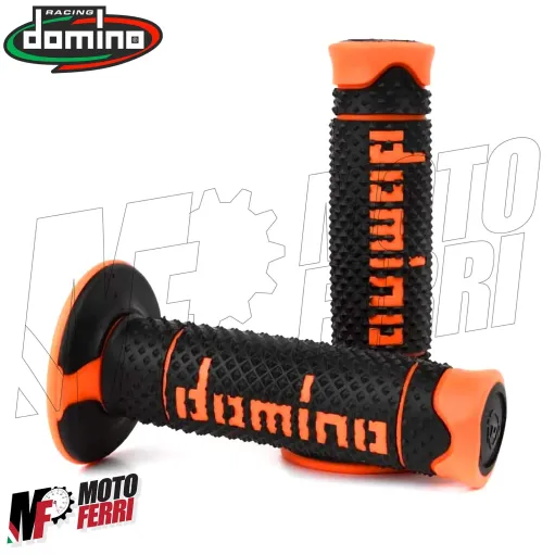 MF2523 - Manopole Domino A260 Arancione / Nero Universale per Moto Cross Enduro