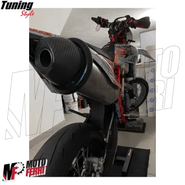 MF4681 Protezione Scarico Marmitta Terminale Nero Universale Moto Cross Enduro