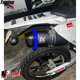 MF4681 Protezione Scarico Marmitta Terminale Blu Universale Moto Cross Enduro 2