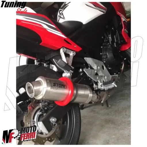 MF4681 Protezione Scarico Marmitta Terminale Rosso Universale Moto Cross Enduro