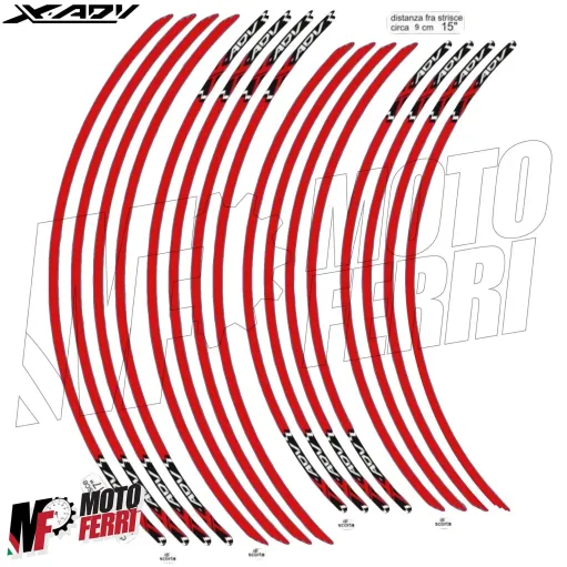 MF4690 - Kit Strisce Adesive Rosso per Cerchi Honda X-ADV 750 dal 2017 al 2024
