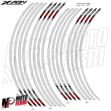 MF4691 - Kit Strisce Adesive Bianco per Cerchi Honda X-ADV 750 dal 2017 al 2024