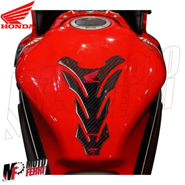 MF4692 Adesivo Protezione Paraserbatoio Carbon Look logo Honda Rosso 20x14cm