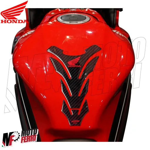 MF4692 Adesivo Protezione Paraserbatoio Carbon Look logo Honda Rosso 20x14cm