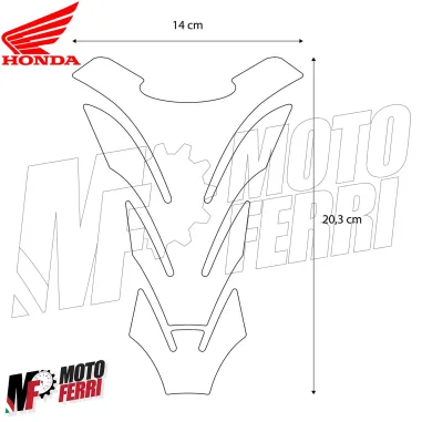 MF4692 Adesivo Protezione Paraserbatoio Carbon Look logo Honda Rosso 20x14cm