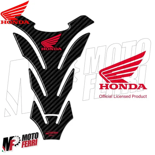 MF4692 Adesivo Protezione Paraserbatoio Carbon Look logo Honda Rosso 20x14cm