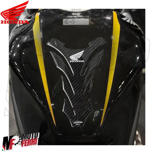 MF4693 Adesivo Protezione Paraserbatoio Carbon Look logo Honda Bianco 20x14cm