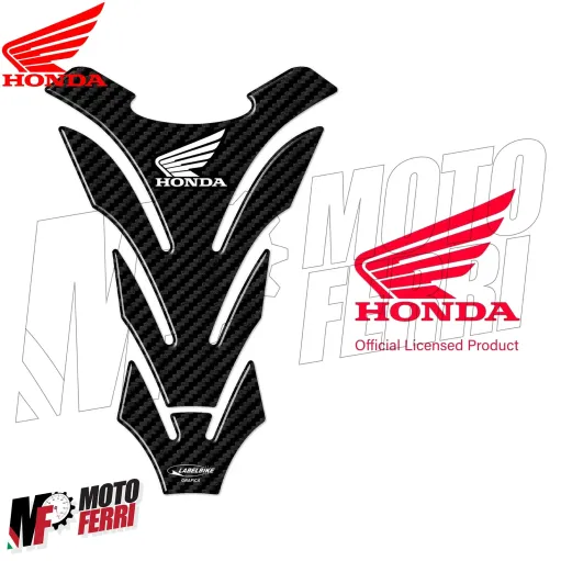 MF4693 Adesivo Protezione Paraserbatoio Carbon Look logo Honda Bianco 20x14cm