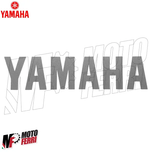 MF4696 Scritta Adesivo Yamaha Grigio Universale Moto Scooter Cross ATV 8 X 2 cm
