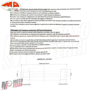 MF4721 Silent Block Supporto Motore Ammortizzatore MD Soft Vespa PX 125 150