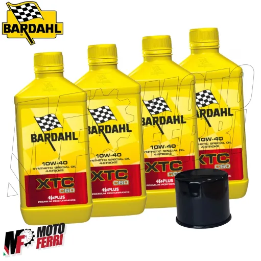 MF1774 - Kit Tagliando 4 Lt Olio Bardahl XTC C60 10W40 Filtro Ducati Aprilia