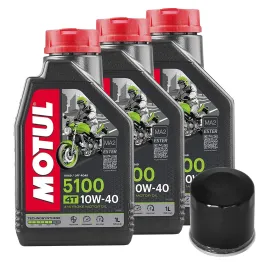 MF1793 - KIT TAGLIANDO 3 LT OLIO MOTUL 5100 10W40 FILTRO OLIO YAMAHA HONDA