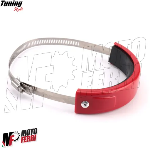 MF4739 Protezione Scarico Marmitta Terminale Rosso Universale Moto Cross Enduro