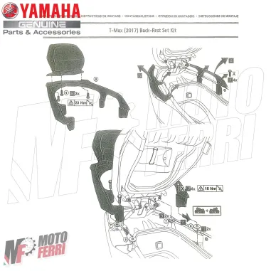 MF4746 Schienale Schienalino Poggiaschiena TMax 530 560 da 2017 a 2021 Yamaha