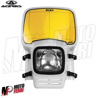 MF4753 Portafaro Mascherina Bianco Acerbis Elba Vintage per Moto Cross Enduro