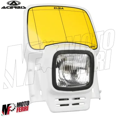 MF4753 Portafaro Mascherina Bianco Acerbis Elba Vintage per Moto Cross Enduro