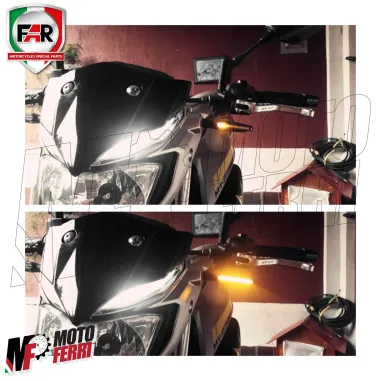 MF4757 Coppia Frecce Led Sequenziali FAR Brest Universali per Moto Scooter 9cm