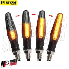 MF4758 Coppia Frecce Led Sequenziali Myra Parts Universali per Moto Scooter 9cm 2