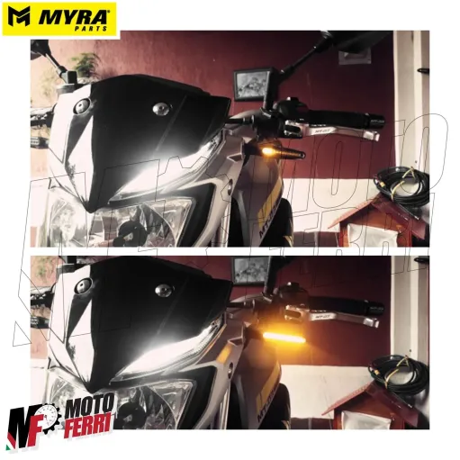 MF4758 Coppia Frecce Led Sequenziali Myra Parts Universali per Moto Scooter 9cm