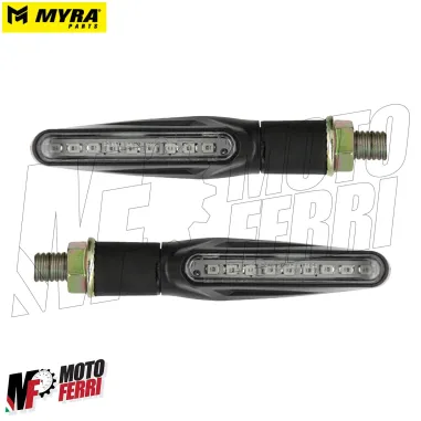 MF4758 Coppia Frecce Led Sequenziali Myra Parts Universali per Moto Scooter 9cm