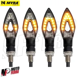 MF4760 Coppia Frecce Led Sequenziali Myra Parts Universali per Moto Scooter 85mm 2