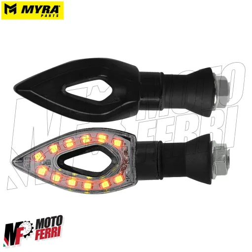 MF4760 Coppia Frecce Led Sequenziali Myra Parts Universali per Moto Scooter 85mm