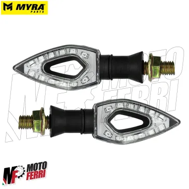 MF4760 Coppia Frecce Led Sequenziali Myra Parts Universali per Moto Scooter 85mm