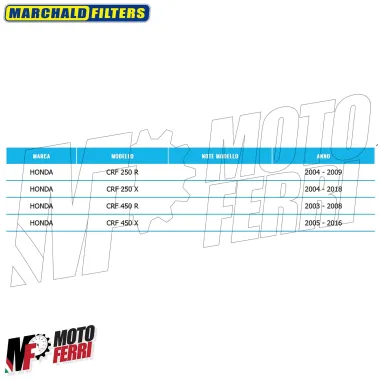 MF4763 - Filtro Aria Spugna Racing Marchald per Honda CRF 250 X dal 2004 al 2018