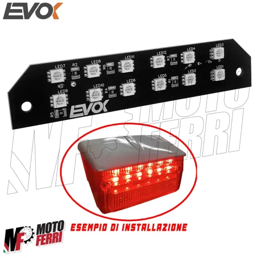 MF4765 Faro Stop Posteriore Led Rosso Vespa 50 Special 12V by Evok Fanalino