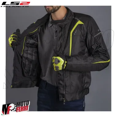 MF4783 Giacca Moto LS2 Sepang 4 Stagioni Impermeabile Protezioni Giallo / Nero
