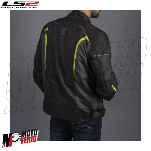 MF4783 Giacca Moto LS2 Sepang 4 Stagioni Impermeabile Protezioni Giallo / Nero