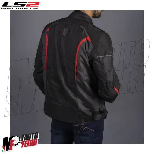 MF4782 Giacca Moto LS2 Sepang 4 Stagioni Impermeabile Protezioni Rosso / Nero