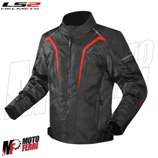 MF4782 Giacca Moto LS2 Sepang 4 Stagioni Impermeabile Protezioni Rosso / Nero