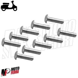 Kit 10 Ribattini Ribattino per Targhetta Vespa in Alluminio Testa Bombata 8X2mm 2