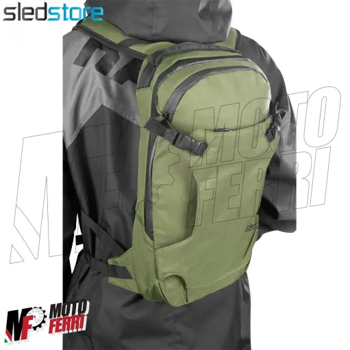 MF4798 - Zaino Sledstore 12L Verde Militare per Moto Scooter Cross Enduro